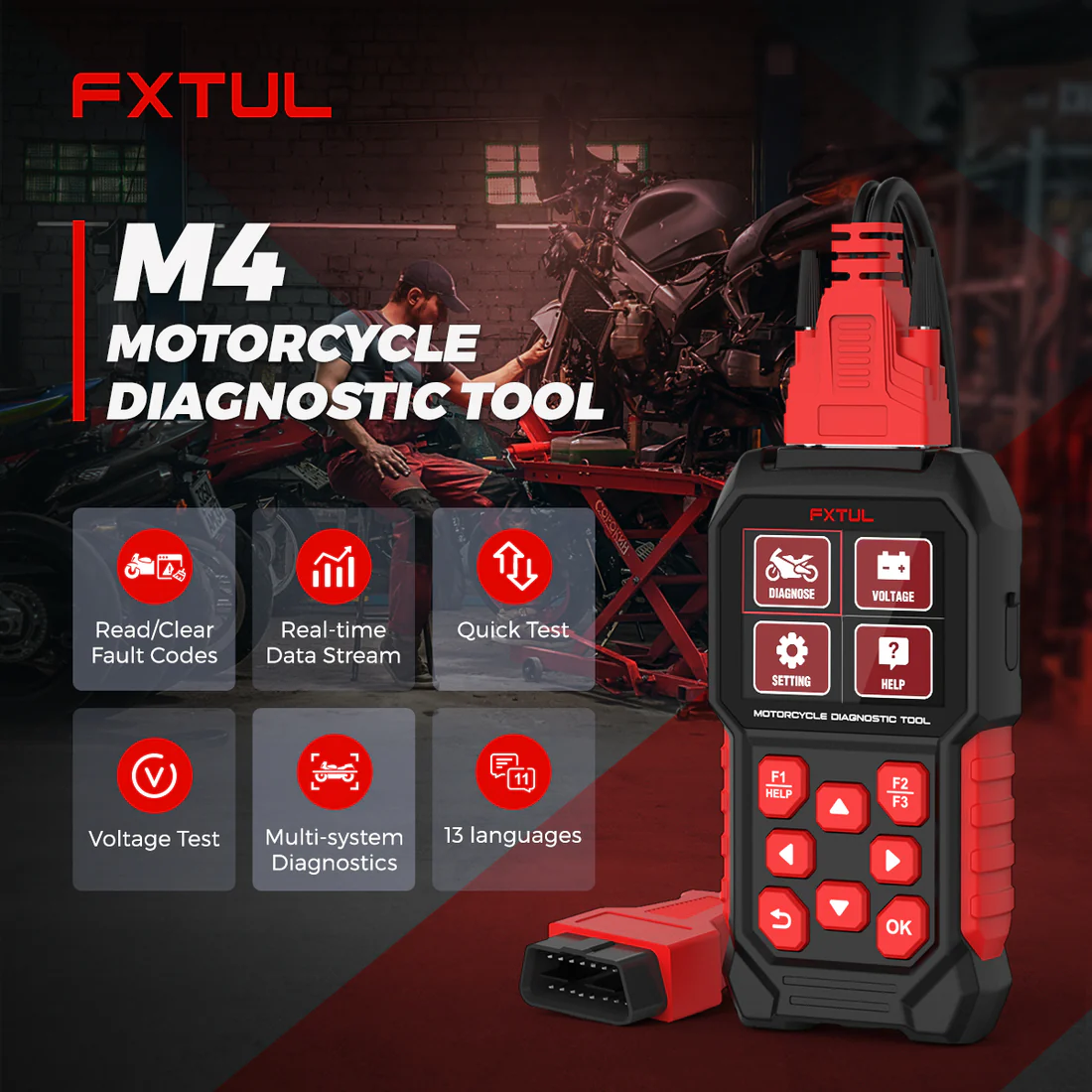 FXTUL M4 Japanese and EU Motorcycle Diagnostic and Service Reset Tool